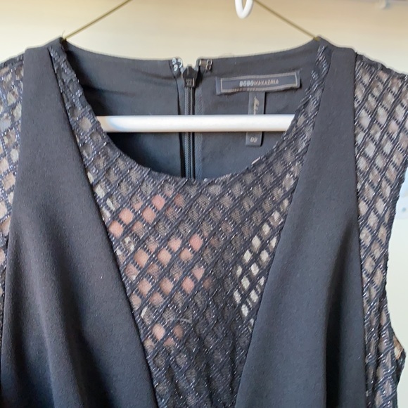 BCBG Max Azria - black gown low cut, slit - Picture 4 of 8